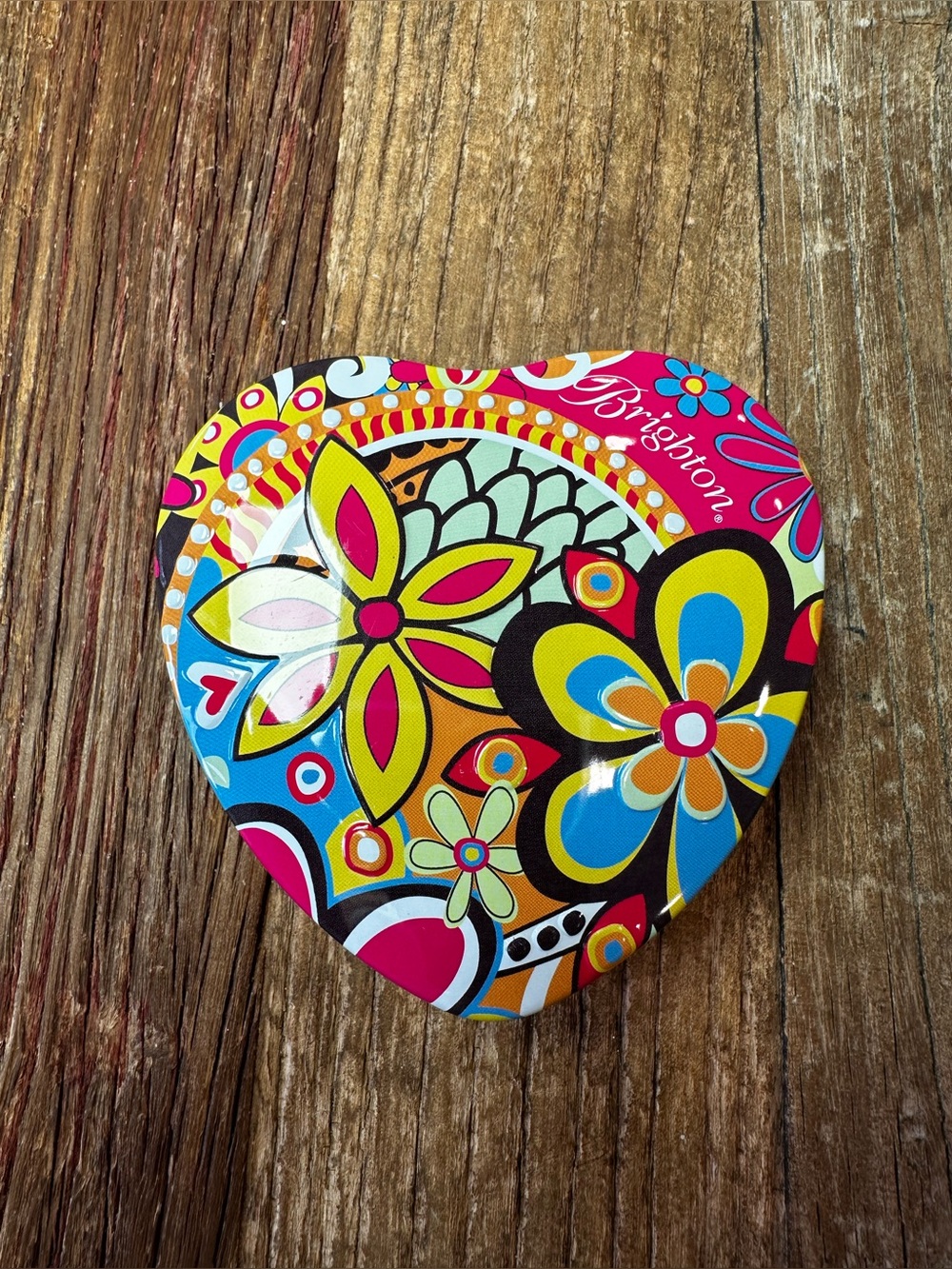 Brighton Heart Trinket Box in Silver with Multicolor Rim